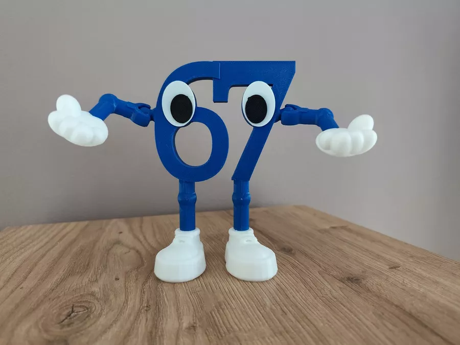 Personnage 67 décoratif imprimé en 3D