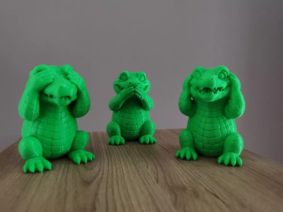 Famille de crocodiles en figurines 3D