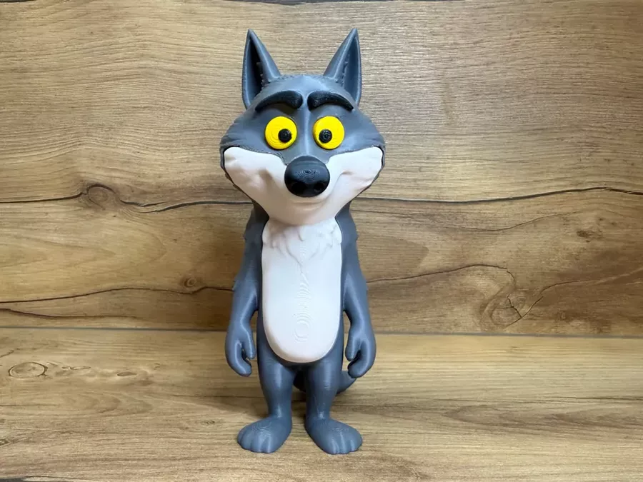 Figurine de loup cartoon imprimée en 3D