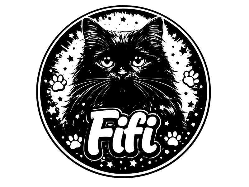 Plaque personnalisée avec portrait de chat Fifi