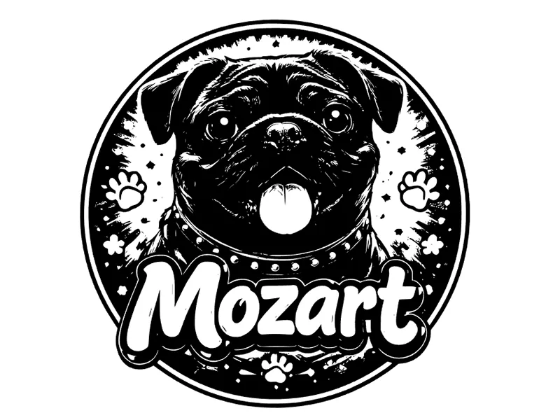 Plaque personnalisée avec portrait de chien Mozart
