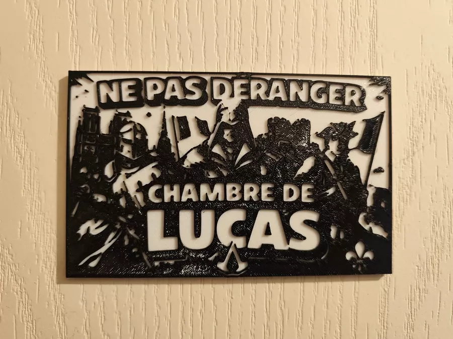 Plaque de porte personnalisée Lucas